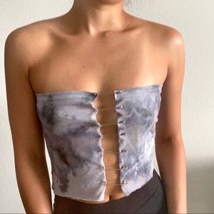 ice-dyed safety pin tube top
